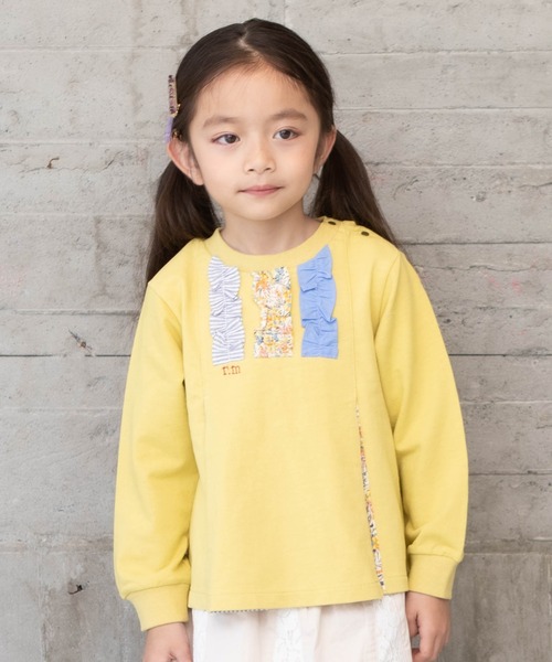 RAGMART（ラグマート）の「ミニ裏毛パッチワークトレーナー（Tシャツ/カットソー・キッズ・ピンク/イエロー/ブルー・110cm/100cm/120cm/130cm）」の2枚目の写真