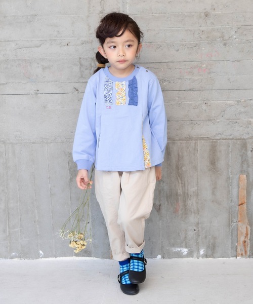 RAGMART（ラグマート）の「ミニ裏毛パッチワークトレーナー（Tシャツ/カットソー・キッズ・ピンク/イエロー/ブルー・110cm/100cm/120cm/130cm）」の15枚目の写真