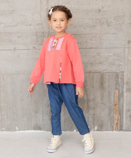 RAGMART（ラグマート）の「ミニ裏毛パッチワークトレーナー（Tシャツ/カットソー・キッズ・ピンク/イエロー/ブルー・110cm/100cm/120cm/130cm）」の10枚目の写真