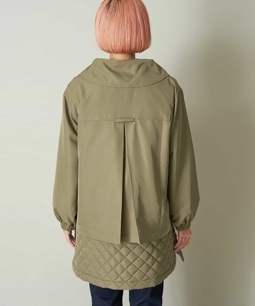 A de a.v.v（アードアー・ヴェ・ヴェ）の「キルティングロングベスト付き　ビッグ襟ジャケット（ブルゾン・レディース・ベージュ/カーキ・38/36）」の22枚目の写真