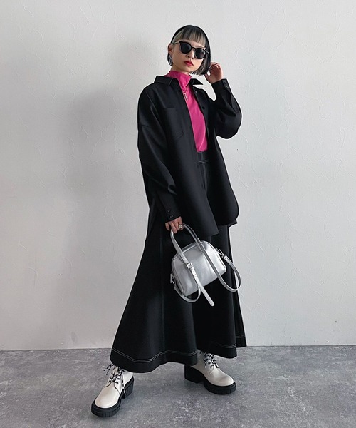 PAGEBOY(ページボーイ)の「スポンジツイルスカート(スカート・レディース・ブルー/グレイッシュベージュ/ブラック・FREE)」の5枚目の写真