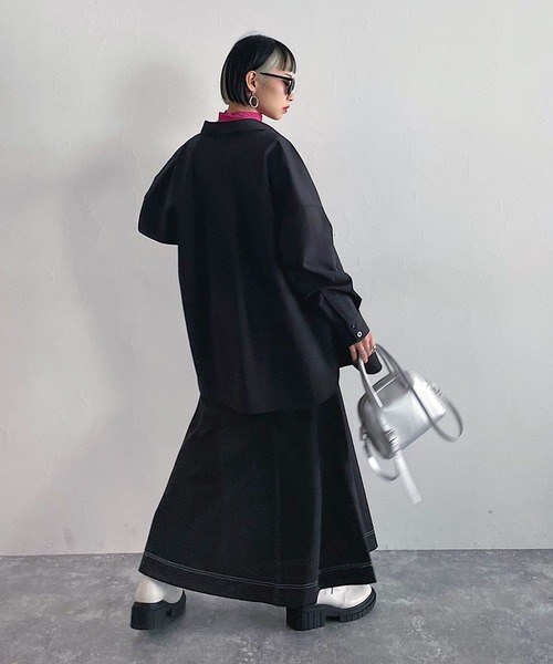 PAGEBOY(ページボーイ)の「スポンジツイルスカート(スカート・レディース・ブルー/グレイッシュベージュ/ブラック・FREE)」の7枚目の写真