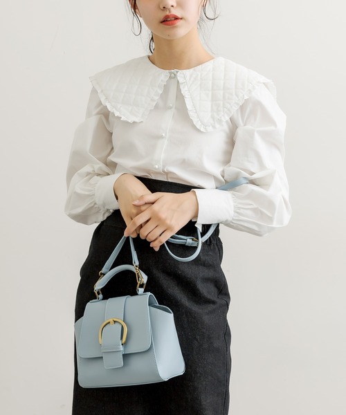 OLIVE des OLIVE（オリーブデオリーブ）の「キルトフリル衿ブラウス（シャツ/ブラウス・レディース・オフホワイト/ワンウォッシュ・FREE）」の2枚目の写真