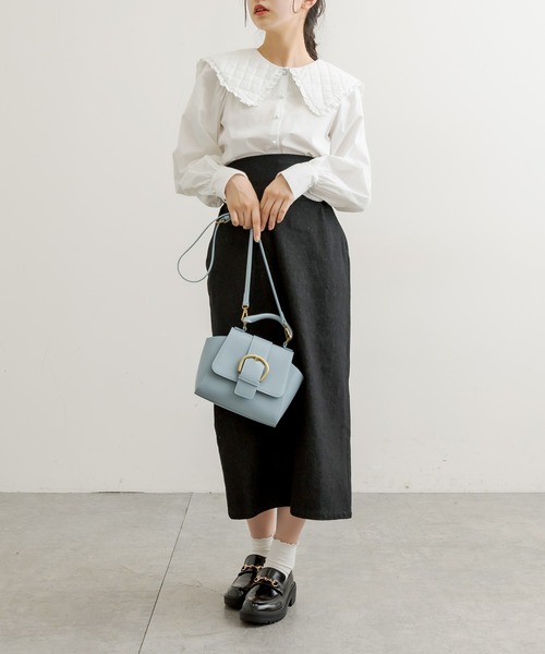 OLIVE des OLIVE（オリーブデオリーブ）の「キルトフリル衿ブラウス（シャツ/ブラウス・レディース・オフホワイト/ワンウォッシュ・FREE）」の3枚目の写真