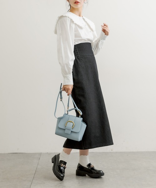 OLIVE des OLIVE（オリーブデオリーブ）の「キルトフリル衿ブラウス（シャツ/ブラウス・レディース・オフホワイト/ワンウォッシュ・FREE）」の4枚目の写真