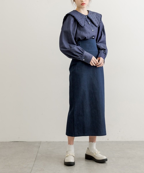 OLIVE des OLIVE（オリーブデオリーブ）の「キルトフリル衿ブラウス（シャツ/ブラウス・レディース・オフホワイト/ワンウォッシュ・FREE）」の10枚目の写真