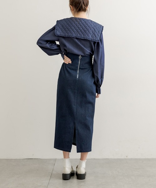 OLIVE des OLIVE（オリーブデオリーブ）の「キルトフリル衿ブラウス（シャツ/ブラウス・レディース・オフホワイト/ワンウォッシュ・FREE）」の12枚目の写真