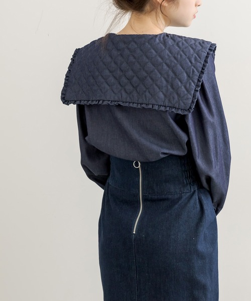 OLIVE des OLIVE（オリーブデオリーブ）の「キルトフリル衿ブラウス（シャツ/ブラウス・レディース・オフホワイト/ワンウォッシュ・FREE）」の15枚目の写真