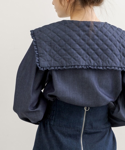 OLIVE des OLIVE（オリーブデオリーブ）の「キルトフリル衿ブラウス（シャツ/ブラウス・レディース・オフホワイト/ワンウォッシュ・FREE）」の16枚目の写真