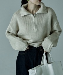 ハーフZIPショートニット