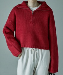 ハーフZIPショートニット