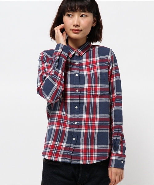 CIAOPANIC TYPY（チャオパニックティピー）の「【ロープライスアイテム】ビックチェックシャツ（シャツ/ブラウス・レディース・オフホワイト/ネイビー/ベージュ・SMALL/MEDIUM）」の4枚目の写真