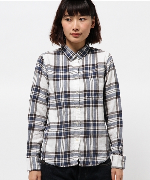 CIAOPANIC TYPY（チャオパニックティピー）の「【ロープライスアイテム】ビックチェックシャツ（シャツ/ブラウス・レディース・オフホワイト/ネイビー/ベージュ・SMALL/MEDIUM）」の5枚目の写真