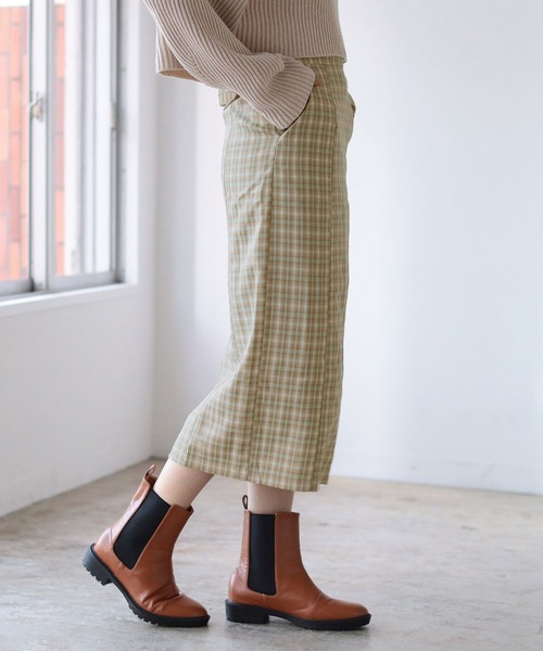 BeAMS DOT（ビームスドット）の「【WEB限定】BeAMS DOT / ハイウエスト チェック柄タイトスカート（スカート・レディース・ベージュ/パープル・SMALL/MEDIUM）」の10枚目の写真