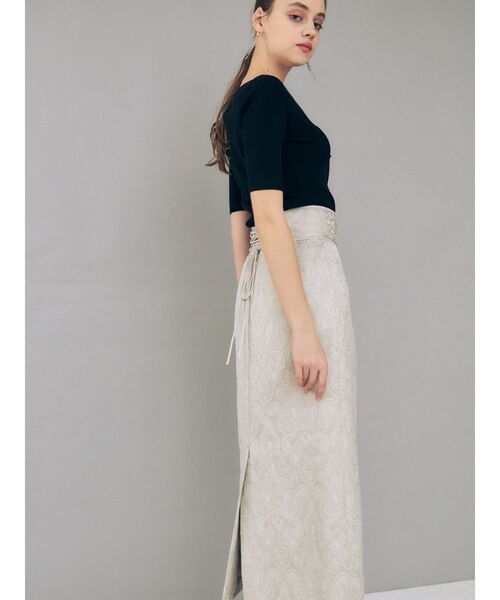 MERCURYDUO（マーキュリーデュオ）の「バックレースアップタイトスカート（スカート・レディース・ライトグレー/ブルー・SMALL/MEDIUM）」の9枚目の写真