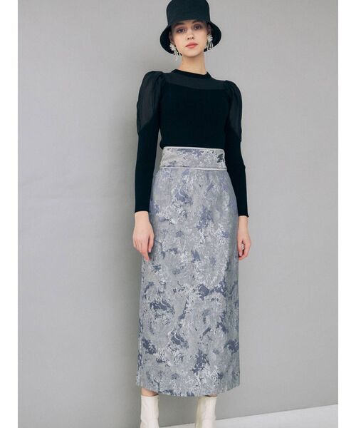 MERCURYDUO（マーキュリーデュオ）の「バックレースアップタイトスカート（スカート・レディース・ライトグレー/ブルー・SMALL/MEDIUM）」の19枚目の写真