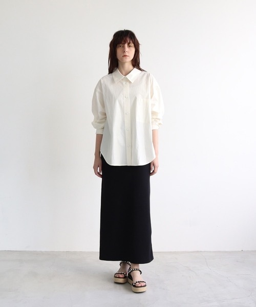 DRESSLAVE(ドレスレイブ)の「boucle cardboard pencil skirt(ブークレストレッチロングペンシルスカート)(スカート・レディース・ブラック/オフホワイト・38/36)」の4枚目の写真