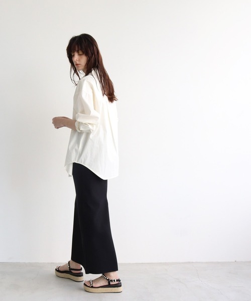 DRESSLAVE(ドレスレイブ)の「boucle cardboard pencil skirt(ブークレストレッチロングペンシルスカート)(スカート・レディース・ブラック/オフホワイト・38/36)」の10枚目の写真