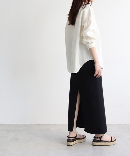 DRESSLAVE(ドレスレイブ)の「boucle cardboard pencil skirt(ブークレストレッチロングペンシルスカート)(スカート・レディース・ブラック/オフホワイト・38/36)」の12枚目の写真