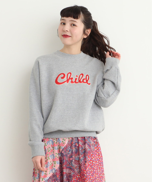 CHILD WOMAN(チャイルドウーマン)の「☆Childサテンアップリケ スウェット(スウェット・レディース・ブラック/グレー/レッド・FREE)」の3枚目の写真