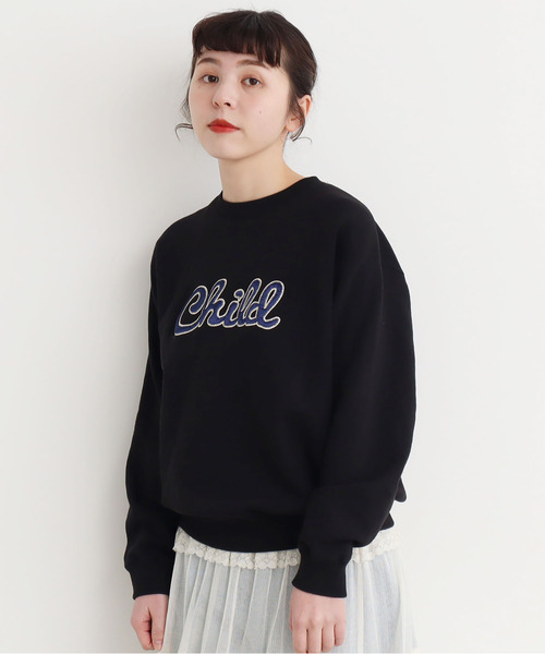 CHILD WOMAN(チャイルドウーマン)の「☆Childサテンアップリケ スウェット(スウェット・レディース・ブラック/グレー/レッド・FREE)」の2枚目の写真