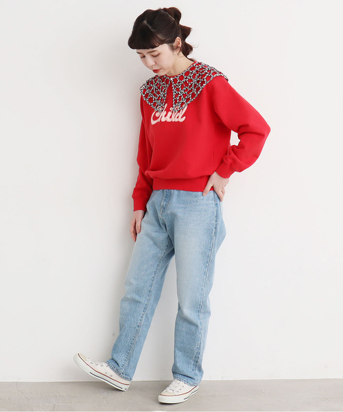 CHILD WOMAN(チャイルドウーマン)の「☆Childサテンアップリケ スウェット(スウェット・レディース・ブラック/グレー/レッド・FREE)」の6枚目の写真