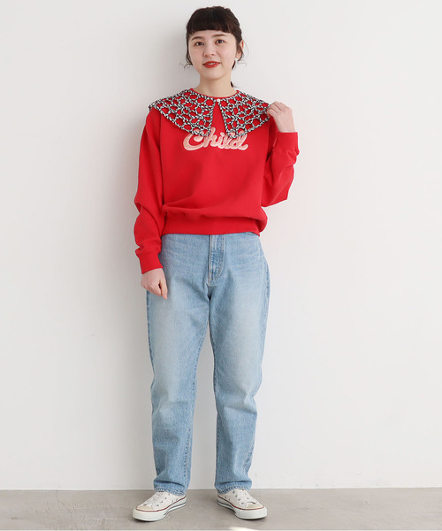 CHILD WOMAN(チャイルドウーマン)の「☆Childサテンアップリケ スウェット(スウェット・レディース・ブラック/グレー/レッド・FREE)」の7枚目の写真