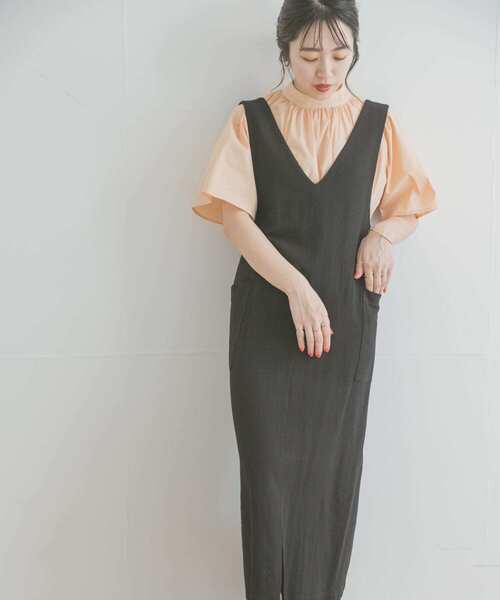 ITEMS URBANRESEARCH(アイテムズ アーバンリサーチ)の「2WAYジャンスカ(ジャンパースカート・レディース・ブラック/モカ/ベージュ系その他/ベージュ/ブラウン・FREE)」の2枚目の写真