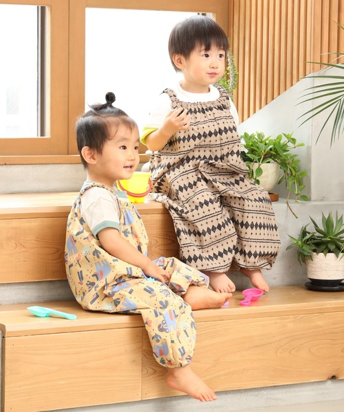 MAKE YOUR DAY(メイクユアデイ)の「幾何学柄食事お砂場着(その他ベビー用品・キッズ・ベージュ/ミント・FREE)」の3枚目の写真