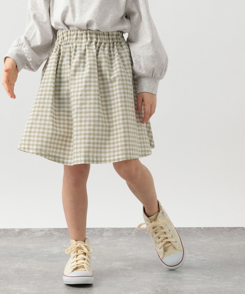 GLOBAL WORK（グローバルワーク）の「キッズ/インナー付きカラフルスカート柄/260894（スカート・キッズ・ライトグリーン/ブラック/ホワイト/ライトベージュ/グレー/スカイブルー/オフホワイト/その他・110cm/160cm/100cm/130cm/150cm/120cm/140cm）」の6枚目の写真