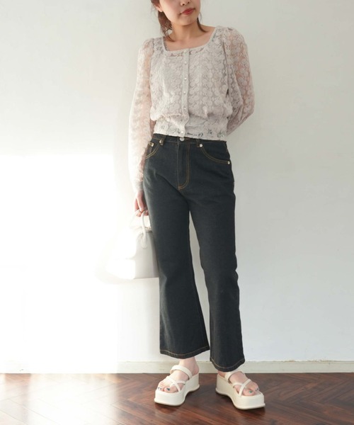 archives(アルシーヴ)の「クロップドデニムパンツ(デニムパンツ・レディース・ブラック/グレー/ブルー・SMALL/MEDIUM)」の5枚目の写真