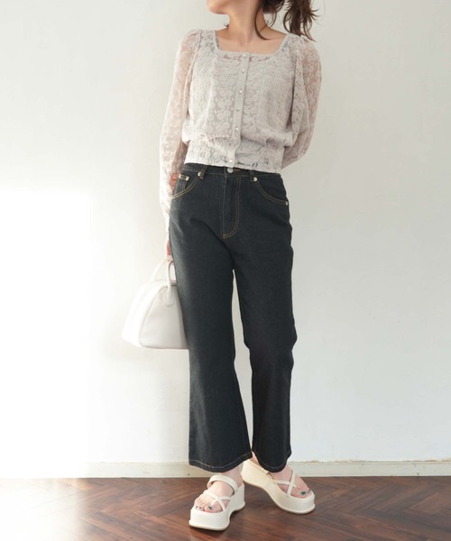 archives(アルシーヴ)の「クロップドデニムパンツ(デニムパンツ・レディース・ブラック/グレー/ブルー・SMALL/MEDIUM)」の4枚目の写真