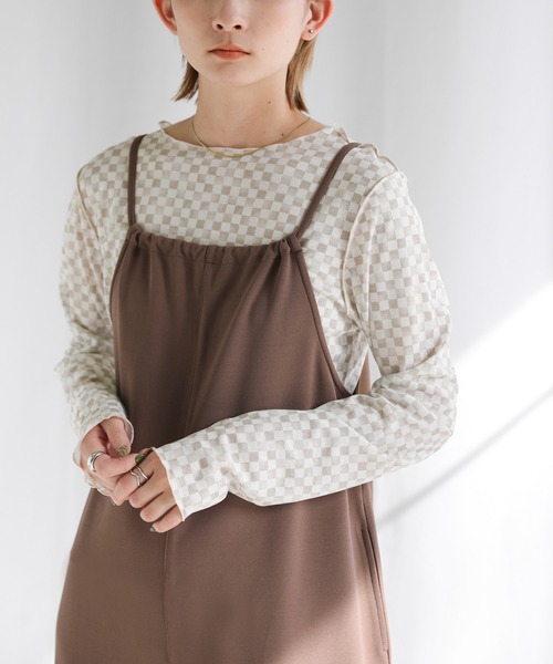 select MOCA(セレクトモカ)の「2WAYブロックチェックメロートップス(Tシャツ/カットソー・レディース・ブラック/ベージュ・FREE)」の17枚目の写真
