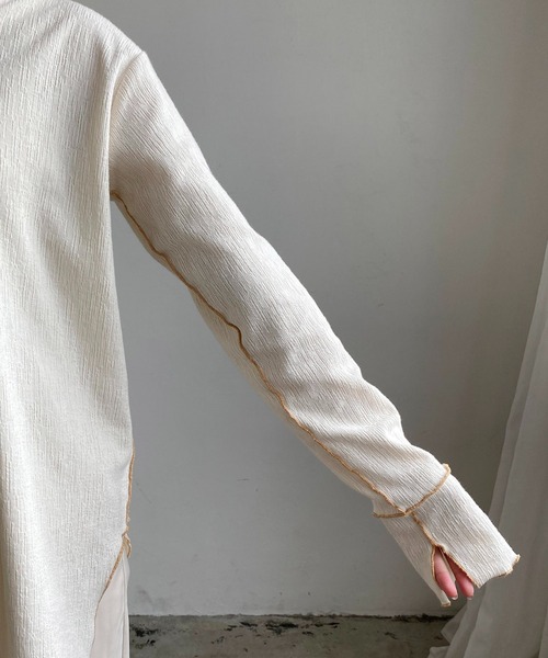 CAPRICIEUX LE'MAGE（カプリシューレマージュ）の「2WAY配色メローロンT（Tシャツ/カットソー・レディース・アイボリー/ブラック・FREE）」の17枚目の写真