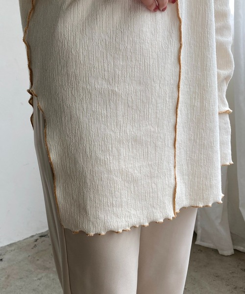 CAPRICIEUX LE'MAGE（カプリシューレマージュ）の「2WAY配色メローロンT（Tシャツ/カットソー・レディース・アイボリー/ブラック・FREE）」の19枚目の写真