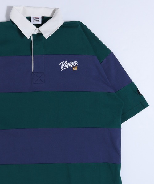 VISION STREET WEAR(ヴィジョンストリートウェア)の「【VISION STREET WEAR】USA COTTON ラガーシャツ(Tシャツ/カットソー・レディース・チャコールグレー/ネイビー/グリーン/ネイビー系1/パープル系1/グリーン系1・MEDIUM/LARGE/X-LARGE)」の4枚目の写真