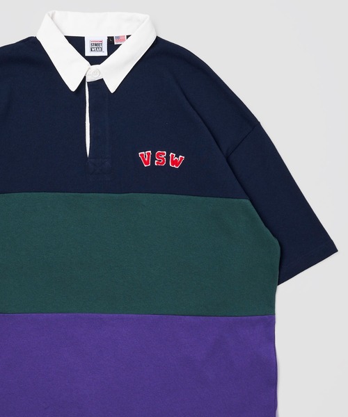 VISION STREET WEAR(ヴィジョンストリートウェア)の「【VISION STREET WEAR】USA COTTON ラガーシャツ(Tシャツ/カットソー・レディース・チャコールグレー/ネイビー/グリーン/ネイビー系1/パープル系1/グリーン系1・MEDIUM/LARGE/X-LARGE)」の1枚目の写真