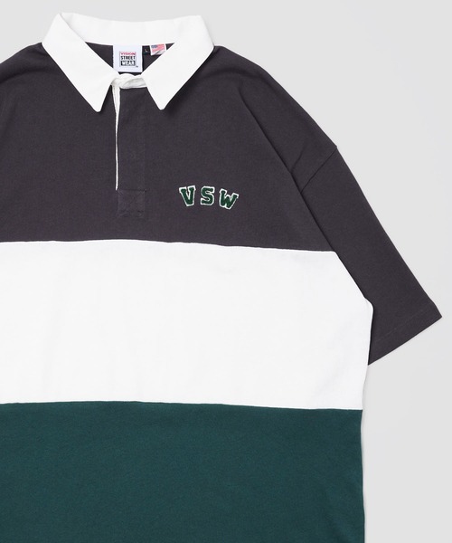 VISION STREET WEAR(ヴィジョンストリートウェア)の「【VISION STREET WEAR】USA COTTON ラガーシャツ(Tシャツ/カットソー・レディース・チャコールグレー/ネイビー/グリーン/ネイビー系1/パープル系1/グリーン系1・MEDIUM/LARGE/X-LARGE)」の2枚目の写真