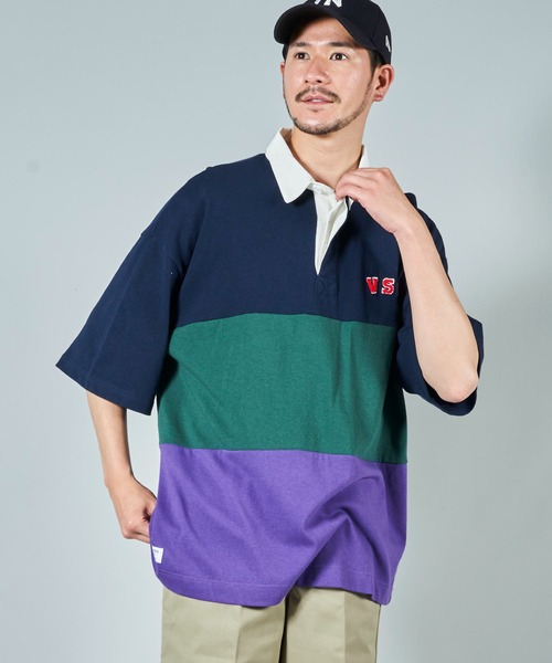 VISION STREET WEAR(ヴィジョンストリートウェア)の「【VISION STREET WEAR】USA COTTON ラガーシャツ(Tシャツ/カットソー・レディース・チャコールグレー/ネイビー/グリーン/ネイビー系1/パープル系1/グリーン系1・MEDIUM/LARGE/X-LARGE)」の21枚目の写真