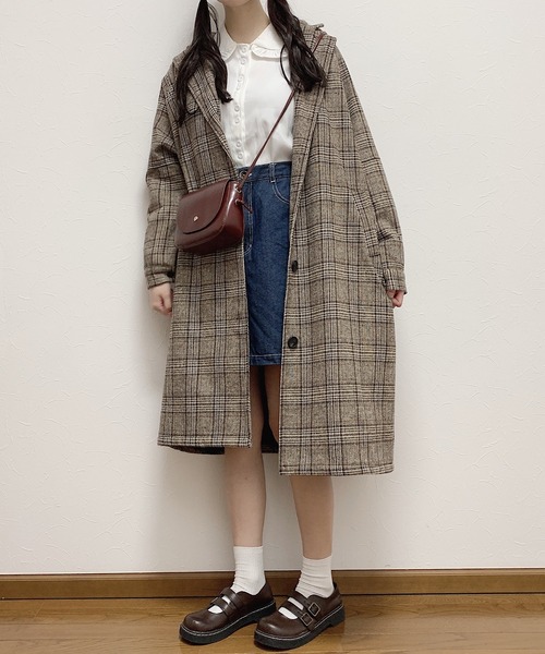 Cham.（チャム）の「丸襟ブラウス（シャツ/ブラウス・レディース・ホワイト/ブラウン・F）」の9枚目の写真