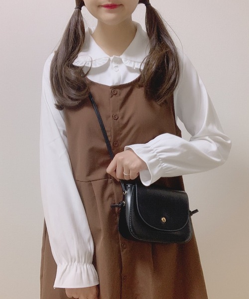 Cham.（チャム）の「丸襟ブラウス（シャツ/ブラウス・レディース・ホワイト/ブラウン・F）」の4枚目の写真