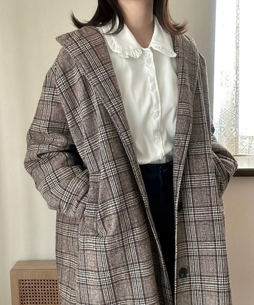 Cham.（チャム）の「丸襟ブラウス（シャツ/ブラウス・レディース・ホワイト/ブラウン・F）」の14枚目の写真