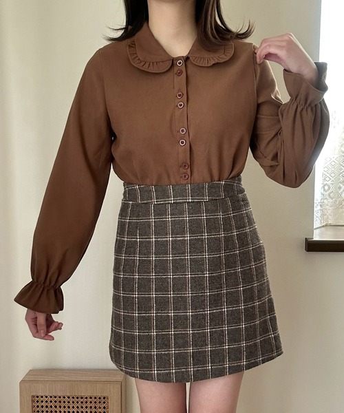 Cham.（チャム）の「丸襟ブラウス（シャツ/ブラウス・レディース・ホワイト/ブラウン・F）」の19枚目の写真