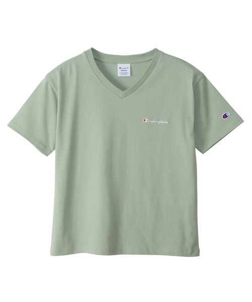 Champion(チャンピオン)の「【Champion/チャンピオン】レディース ショートスリーブVネックTシャツ(Tシャツ/カットソー・レディース・スカイブルー/グレー/ブラック/スモーキーグリーン系1/サンドベージュ/ホワイト・MEDIUM/LARGE)」の5枚目の写真