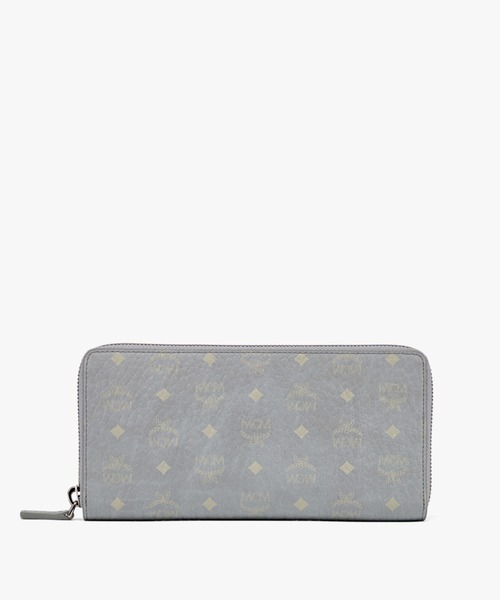 MCM長財布 グレー モノグラム MCM（エムシーエム）の「〈ヴィセトス オリジナル〉ジップアラウンド