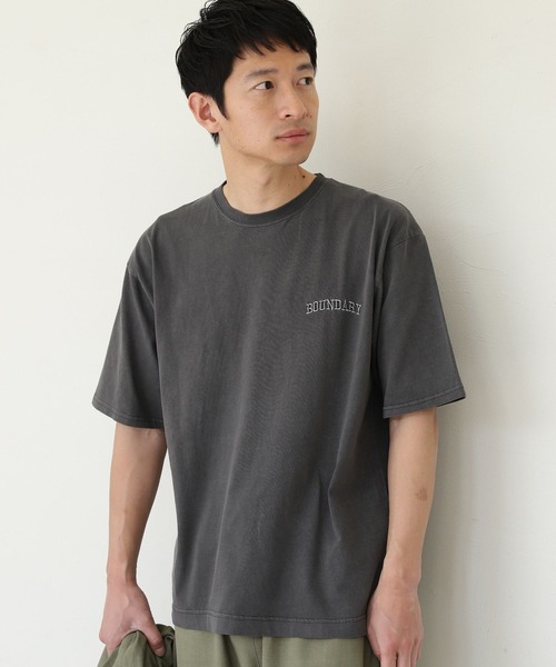 LAKOLE（ラコレ）の「【PARK】ピグメント刺繍Tシャツ / 274816（Tシャツ/カットソー・メンズ・ホワイト/ピンク/ロイヤルブルー/チャコール・MEDIUM/LARGE/X-LARGE）」の2枚目の写真