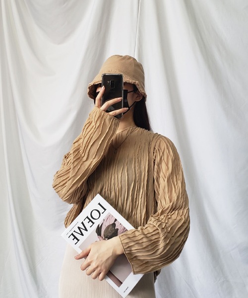 me+em select（ミームセレクト）の「【 8色展開 】フリンジカラーバケットハット【サイズ調節可／裏地付】（ハット・レディース・ブラック/ベージュ/パープル/オレンジ/ブルー/グリーン/モカ/キナリ・FREE）」の20枚目の写真