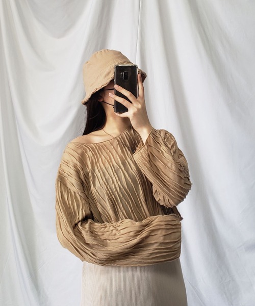 me+em select（ミームセレクト）の「【 8色展開 】フリンジカラーバケットハット【サイズ調節可／裏地付】（ハット・レディース・ブラック/ベージュ/パープル/オレンジ/ブルー/グリーン/モカ/キナリ・FREE）」の21枚目の写真