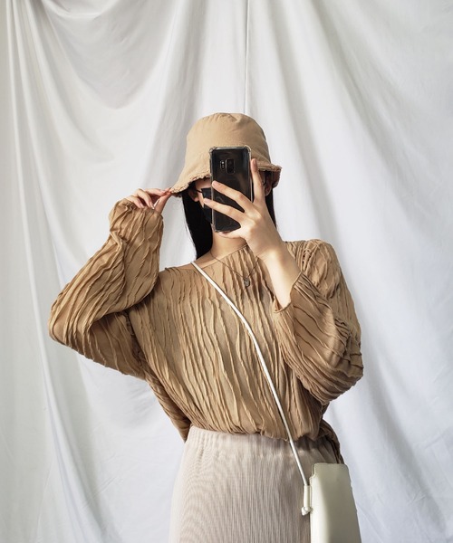 me+em select（ミームセレクト）の「【 8色展開 】フリンジカラーバケットハット【サイズ調節可／裏地付】（ハット・レディース・ブラック/ベージュ/パープル/オレンジ/ブルー/グリーン/モカ/キナリ・FREE）」の22枚目の写真