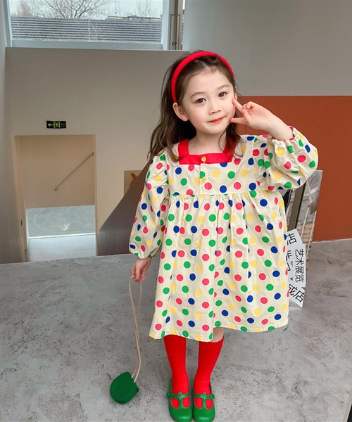 セール Aimoha Kids レインボーカラードット柄ワンピース ワンピース Aimoha アイモハ のファッション通販 Zozotown